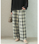 カラーチェックワイドパンツ