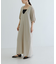 リネンレーヨンUネックワンピース