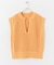 ホールメッシュキーネックニットベスト