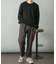 ウォッシャブルストレッチワッフルクルーネックプルオーバー
