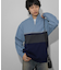 パネルボーダーハーフZIPニット