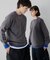 『ユニセックス』『洗濯可』ストレッチリブハイショクラインニット