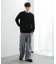 『ユニセックス』『洗濯可』ストレッチリブハイショクラインニット