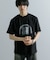 キャットグラフィックプリントTシャツ A