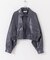 クロップドレザーライクブルゾン