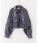 クロップドレザーライクブルゾン