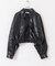 クロップドレザーライクブルゾン