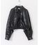 クロップドレザーライクブルゾン