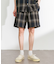 オンブレチェックイージーショートパンツ