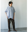 玉虫シャンブレー バンドカラーシャツ