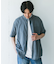 玉虫シャンブレー バンドカラーシャツ