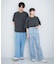 『ユニセックス』フェードポップアートフラワーTシャツ(5分袖)