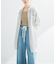 new basic　レーヨンシルクストライプオーバーシャツ