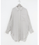 new basic　レーヨンシルクストライプオーバーシャツ