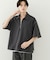 『ユニセックス』ダンボールポンチハーフジップショートスリーブTシャツ