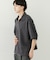『ユニセックス』ダンボールポンチハーフジップショートスリーブTシャツ