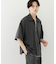 『ユニセックス』ダンボールポンチハーフジップショートスリーブTシャツ