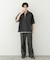 『ユニセックス』ダンボールポンチハーフジップショートスリーブTシャツ