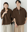 『ユニセックス』ダンボールポンチハーフジップショートスリーブTシャツ