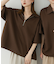 『ユニセックス』ダンボールポンチハーフジップショートスリーブTシャツ