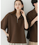 『ユニセックス』ダンボールポンチハーフジップショートスリーブTシャツ