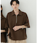 『ユニセックス』ダンボールポンチハーフジップショートスリーブTシャツ
