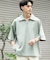 『ユニセックス』ダンボールポンチハーフジップショートスリーブTシャツ
