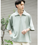 『ユニセックス』ダンボールポンチハーフジップショートスリーブTシャツ