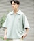 『ユニセックス』ダンボールポンチハーフジップショートスリーブTシャツ
