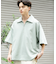 『ユニセックス』ダンボールポンチハーフジップショートスリーブTシャツ