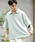 『ユニセックス』ダンボールポンチハーフジップショートスリーブTシャツ