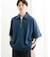 『ユニセックス』ダンボールポンチハーフジップショートスリーブTシャツ