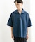 『ユニセックス』ダンボールポンチハーフジップショートスリーブTシャツ