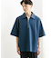 『ユニセックス』ダンボールポンチハーフジップショートスリーブTシャツ