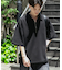 『ユニセックス』ダンボールポンチハーフジップショートスリーブTシャツ