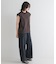 T／Cプレーティング天竺フリルTシャツ