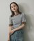 『一部WEB限定カラー』クルーネックリンガーボーダーTシャツ(5分袖)