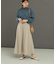 タフタロングフレアスカート