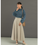タフタロングフレアスカート