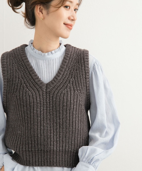 Loop Knit Vest - BROWN (62520527) anuke(アンヌーク) アンヌーク