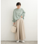 メランジヘリンボーンギャザーワイドパンツ