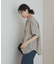 製品染めロールスリーブブラウス