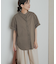 製品染めロールスリーブブラウス