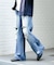 『ユニセックス』ダメージデニムワイドパンツ