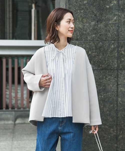 ダンボールニットノーカラージャケット｜アーバンリサーチの通販