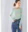 GREEN BUTTER　Two-way Stripe Patch T-shirts