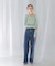 GREEN BUTTER　Two-way Stripe Patch T-shirts