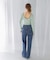 GREEN BUTTER　Two-way Stripe Patch T-shirts
