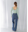 GREEN BUTTER　Two-way Stripe Patch T-shirts