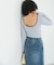GREEN BUTTER　Two-way Stripe Patch T-shirts